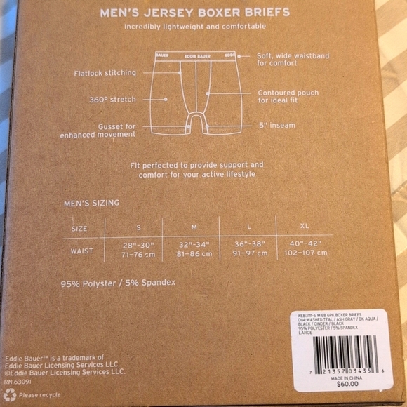 NIB Eddie Bauer Men's Jersey Boxer Briefs - Picture 2 of 3